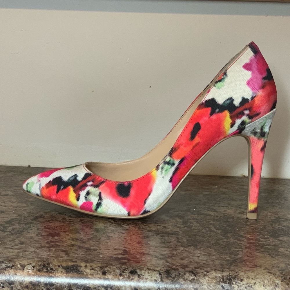 Floral Pointed Toe Heels
